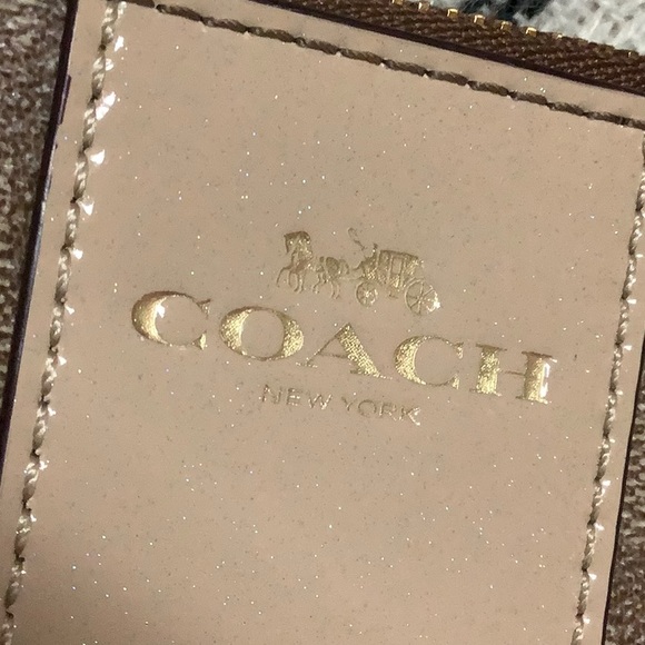 Coach tan stripe zip corner wallet - Picture 4 of 8